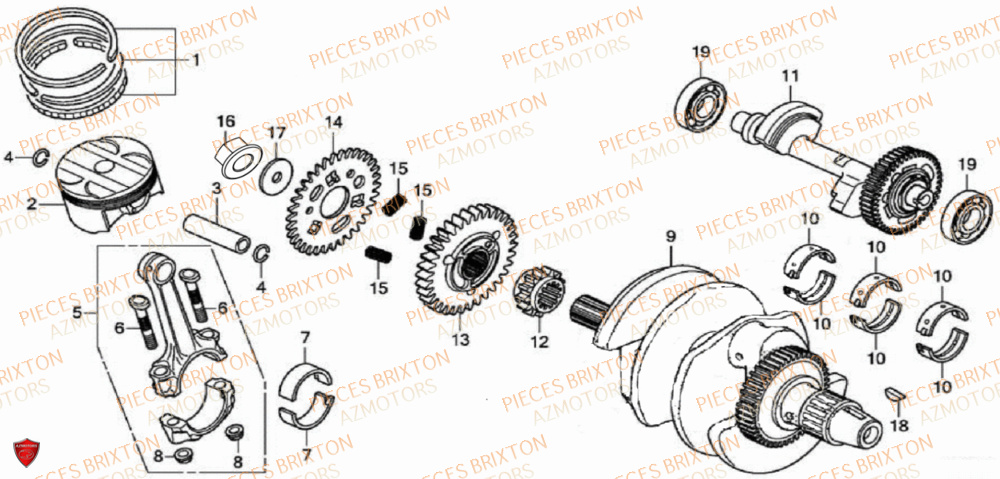 VILEBREQUIN PISTON EQUILIBREUR BRIXTON CROSSFIRE 500 X EU5