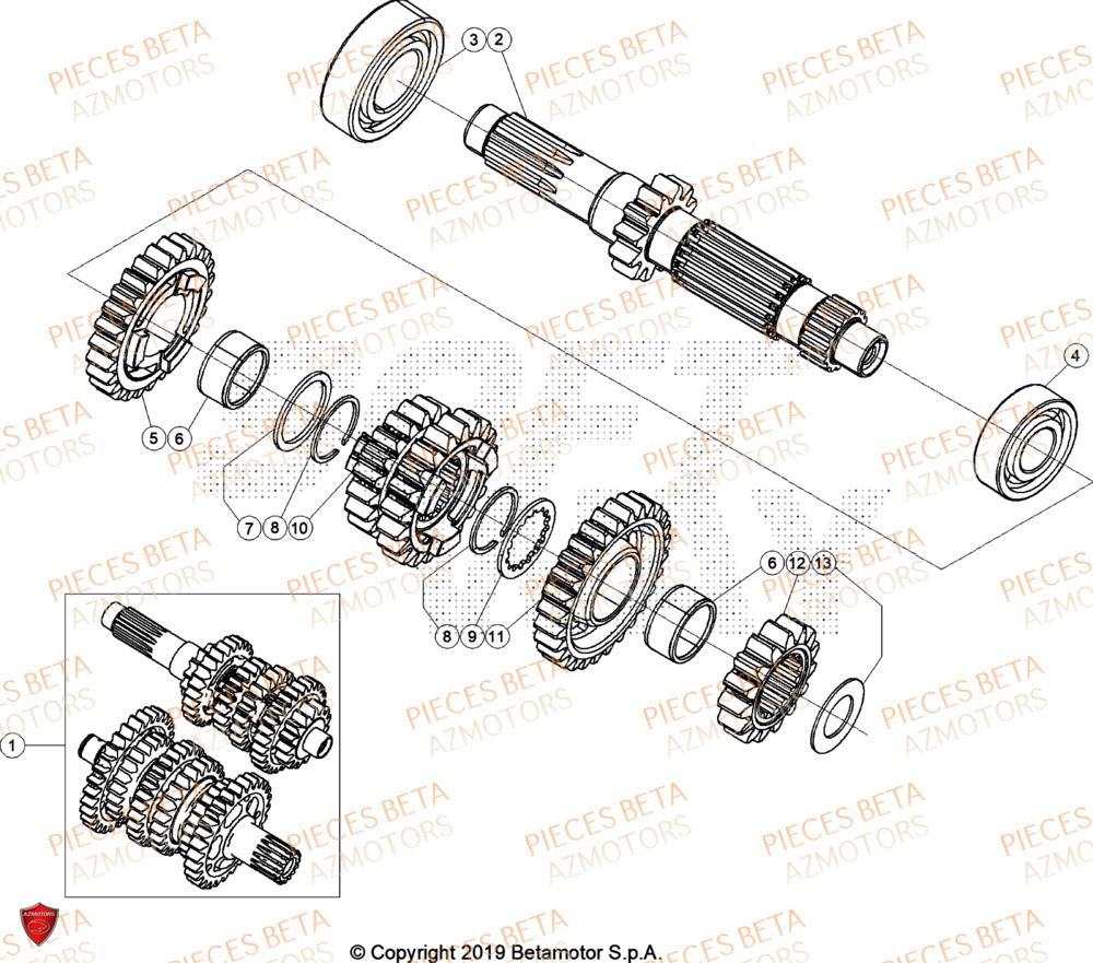 Boite A Vitesses BETA Pieces BETA CROSS RX 300 2T - (2024)