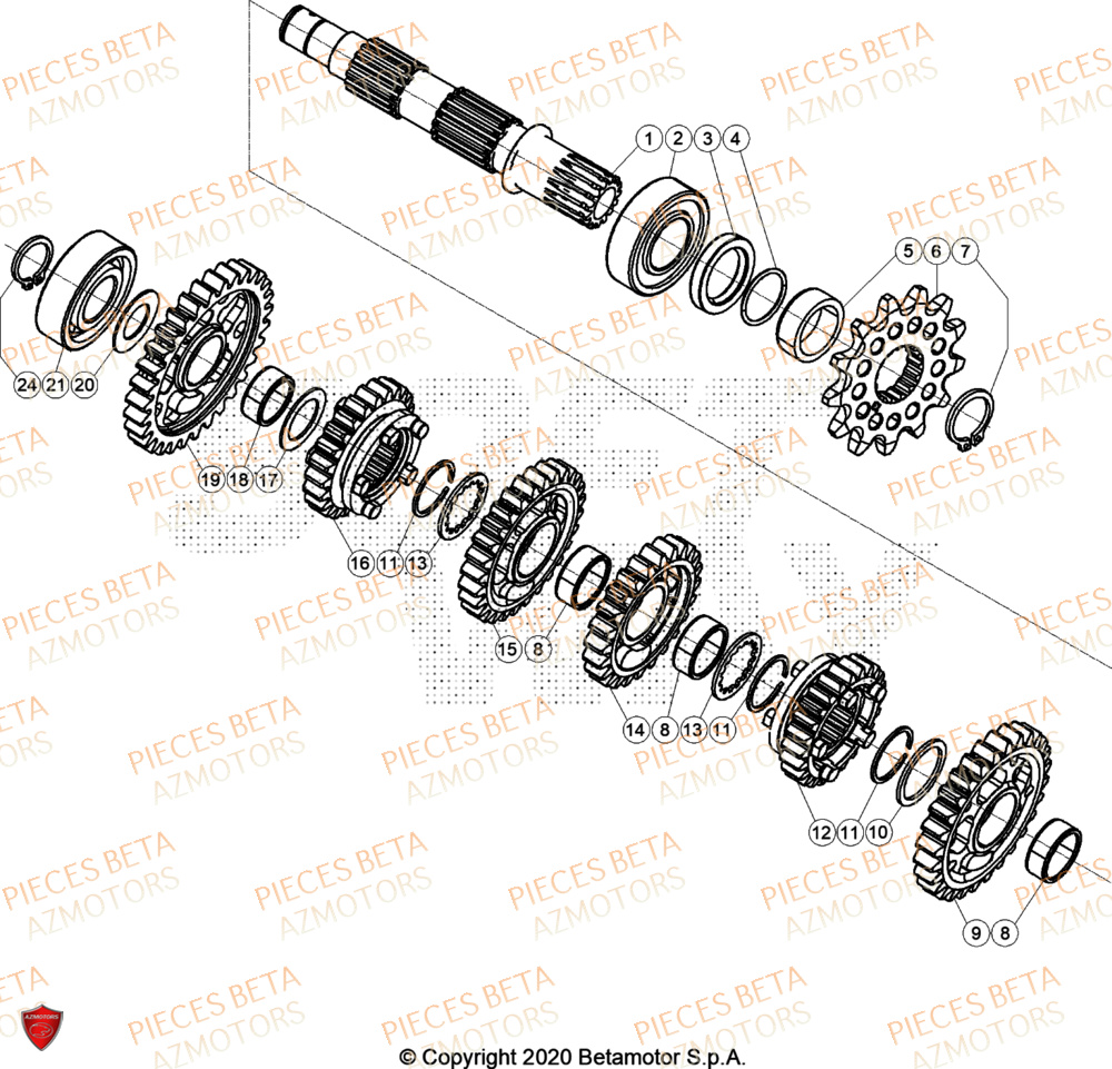 Boite De Vitesses Pignon BETA Pieces BETA CROSS RX 300 2T - (2024)