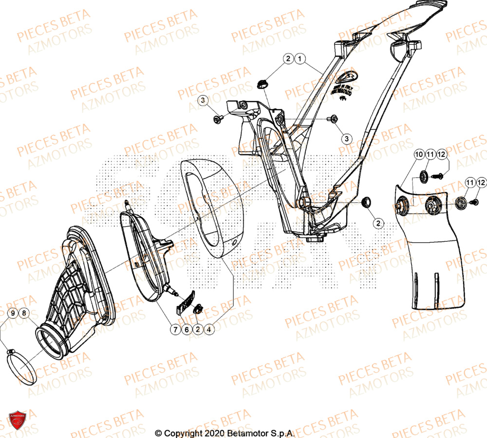 Boitier De Filtre BETA Pieces BETA CROSS RX 300 2T - (2024)