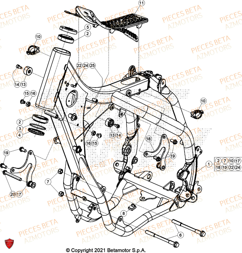 Chassis BETA Pieces BETA CROSS RX 300 2T - (2024)