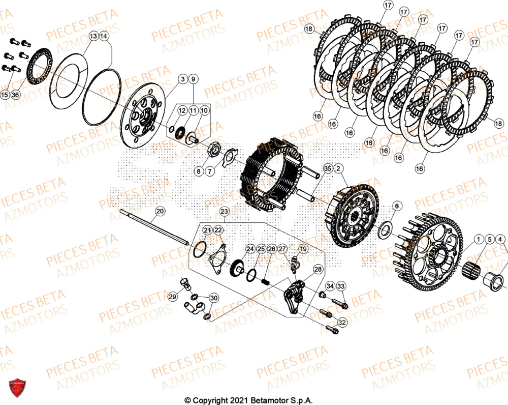 Transmission Embrayage BETA Pieces BETA CROSS RX 300 2T - (2024)