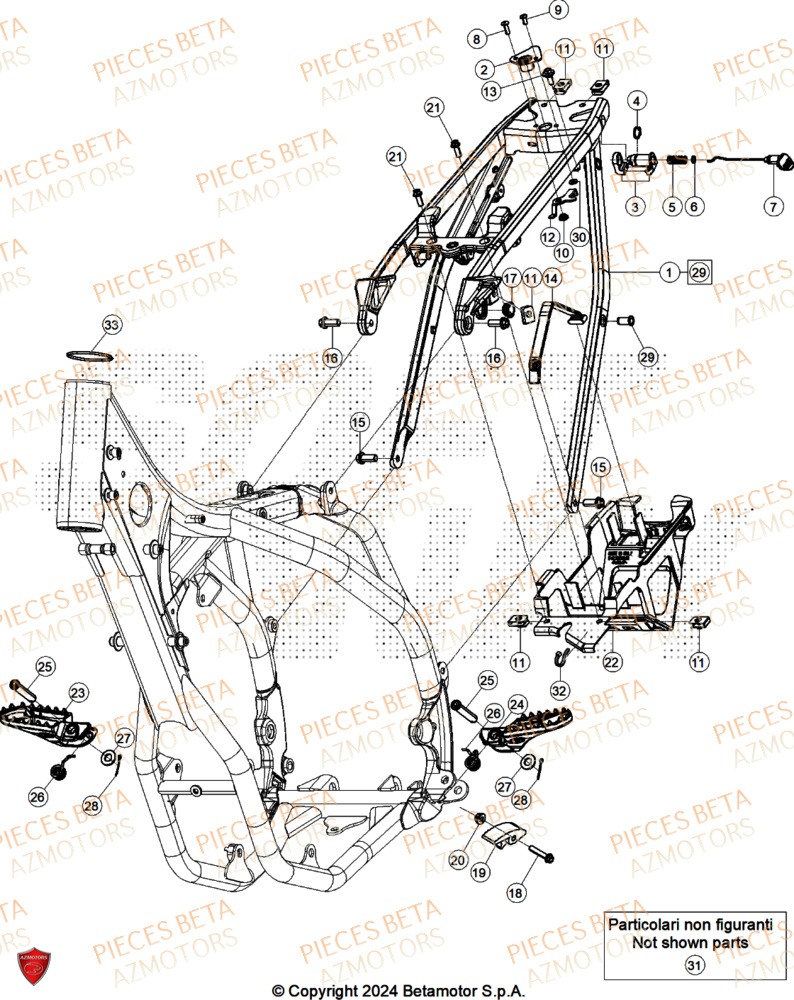 Accessoires Du Chassis BETA Pieces BETA CROSS RX 300 2T - (2025)