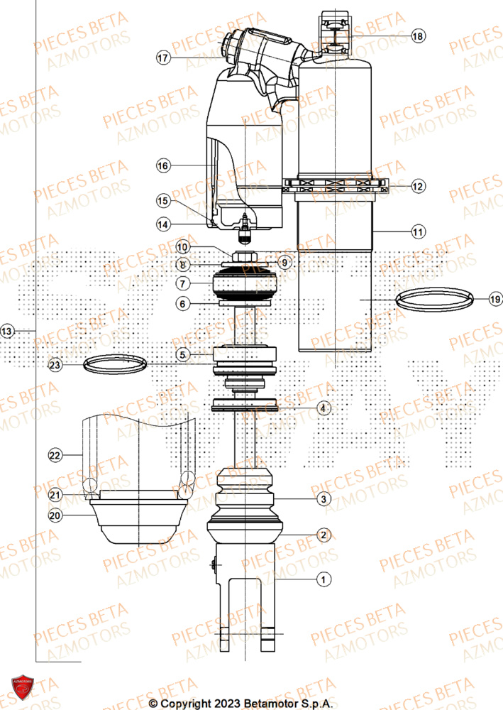 Amortisseur BETA Pieces BETA CROSS RX 300 2T - (2025)