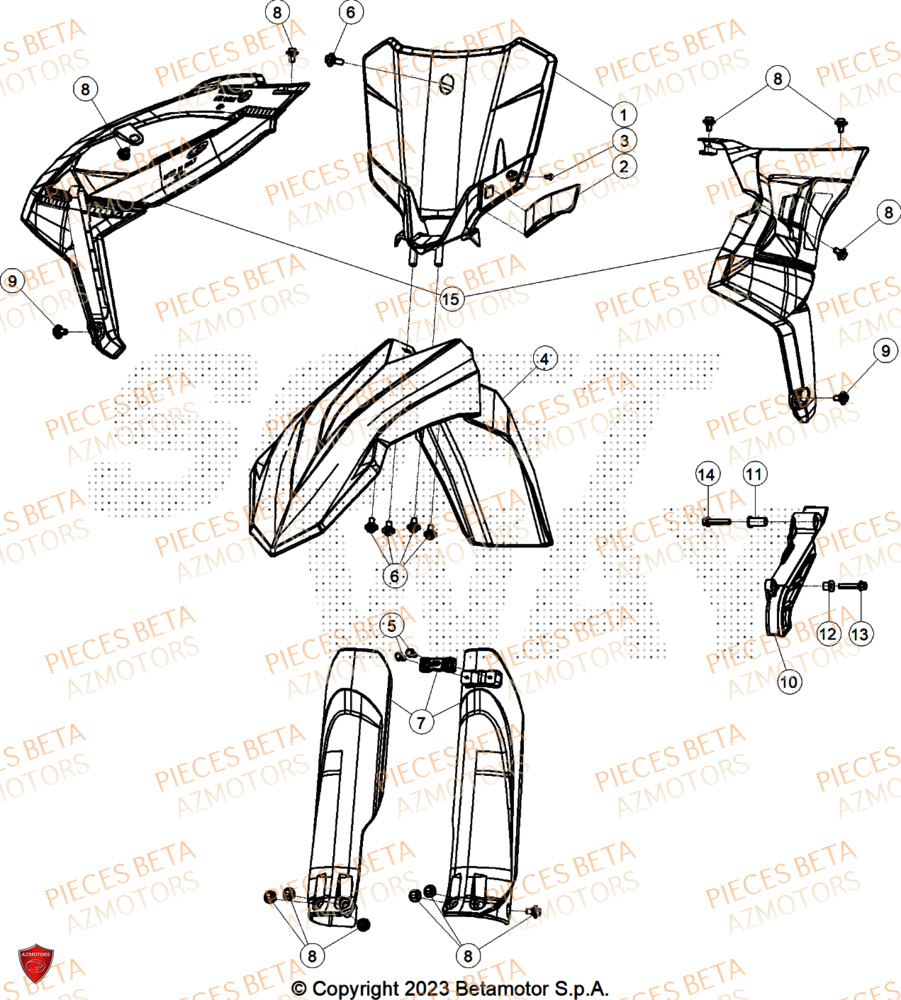 Carenages Avant BETA Pieces BETA CROSS RX 300 2T - (2025)