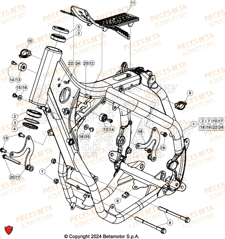 Chassis BETA Pieces BETA CROSS RX 300 2T - (2025)