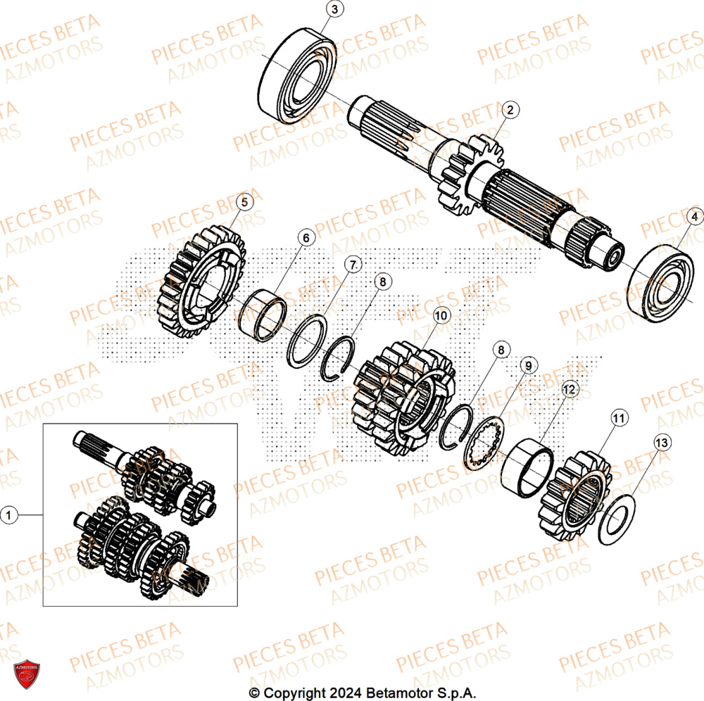 Transmission BETA Pieces BETA CROSS RX 300 2T - (2025)