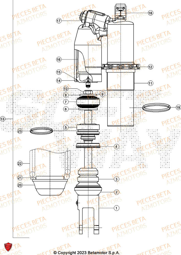 Amortisseur Au Detail BETA Pieces BETA CROSS RX 450 4T - (2024)