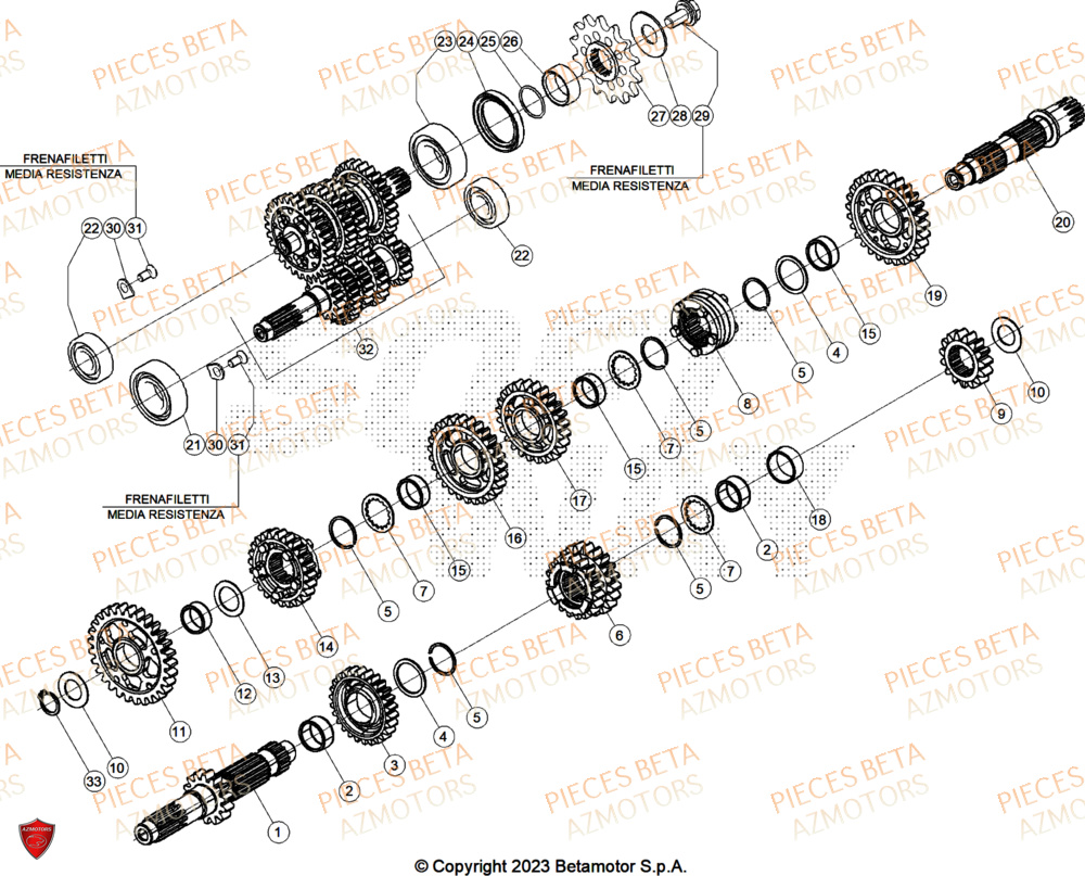 Boite A Vitesses BETA Pieces BETA CROSS RX 450 4T - (2024)