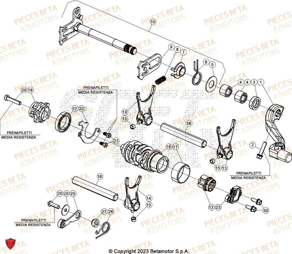 Commande Boite A Vitesses BETA Pieces BETA CROSS RX 450 4T - (2024)