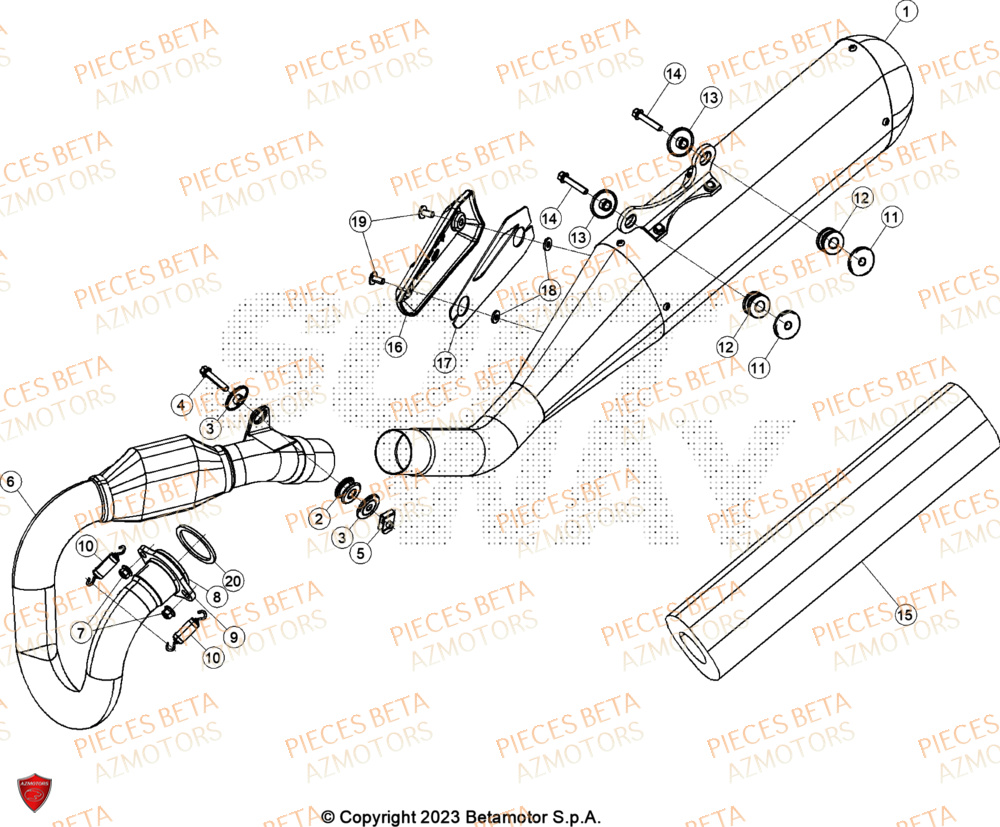 Echappement BETA Pieces BETA CROSS RX 450 4T - (2024)