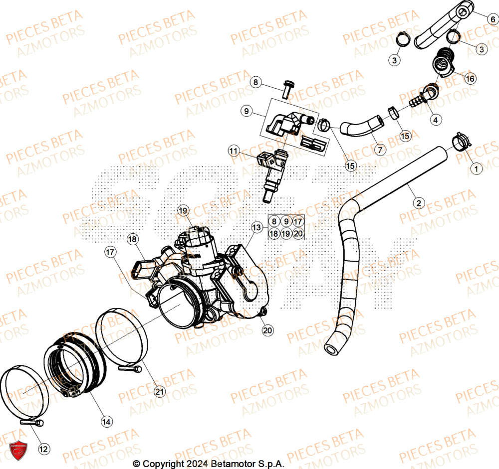 Groupe Injection BETA Pieces BETA CROSS RX 450 4T - (2024)