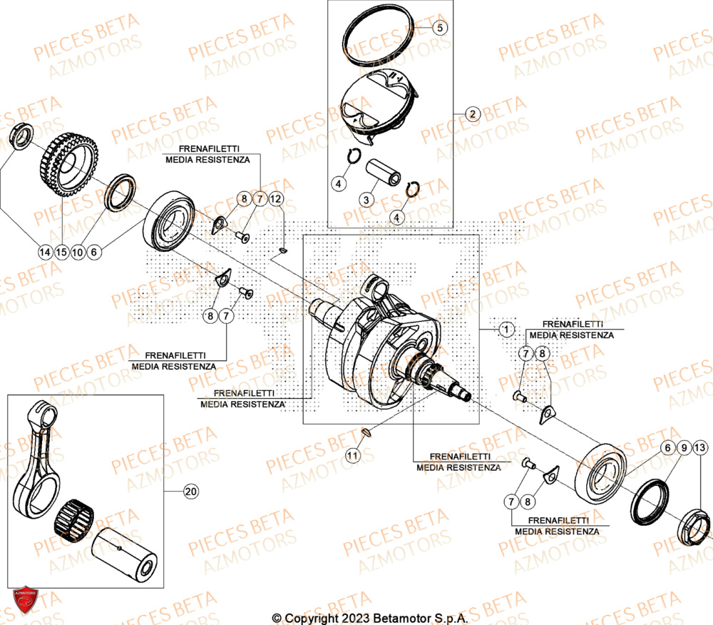 Piston Vilebrequin BETA Pieces BETA CROSS RX 450 4T - (2024)