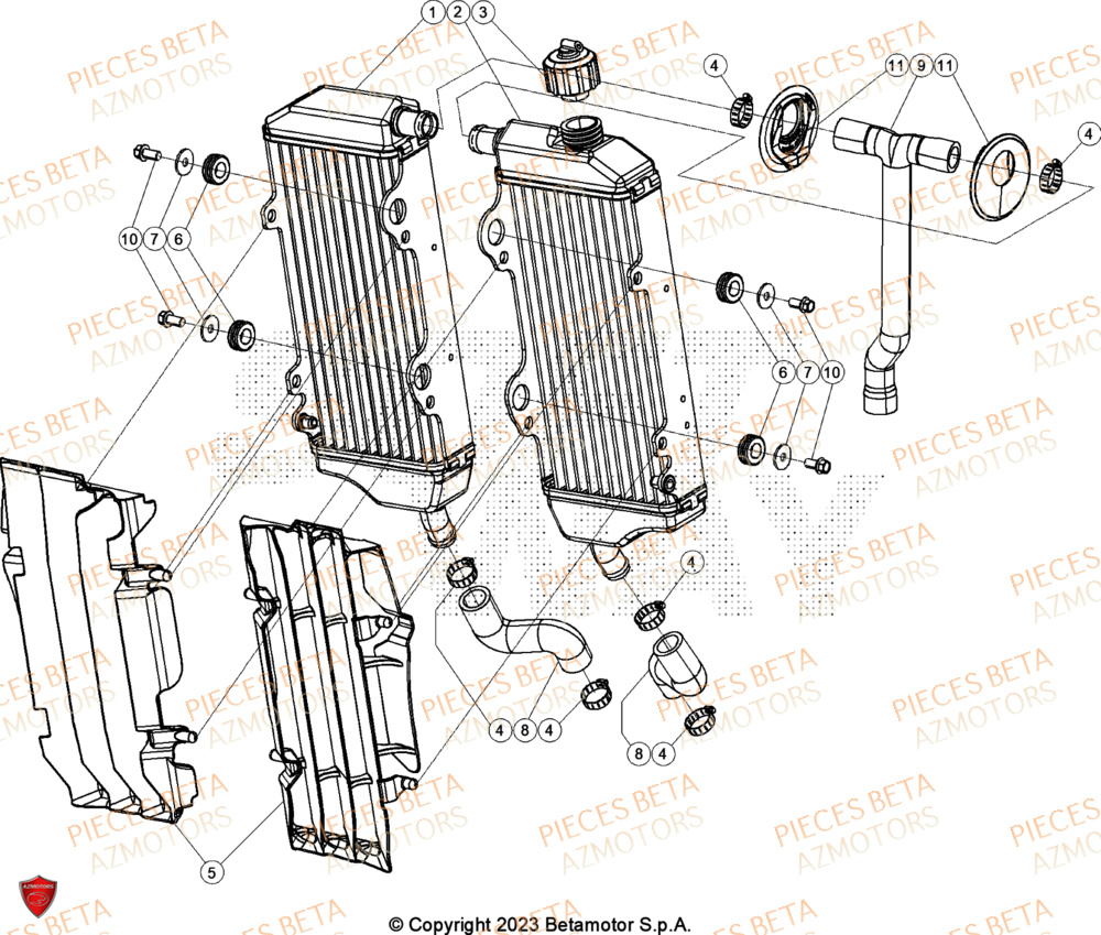 Radiateur BETA Pieces BETA CROSS RX 450 4T - (2024)