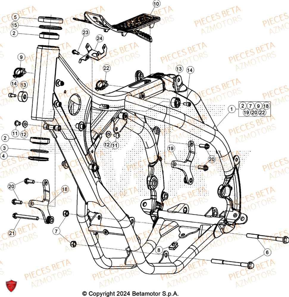 Chassis BETA Pieces BETA CROSS RX 450 4T - (2025)