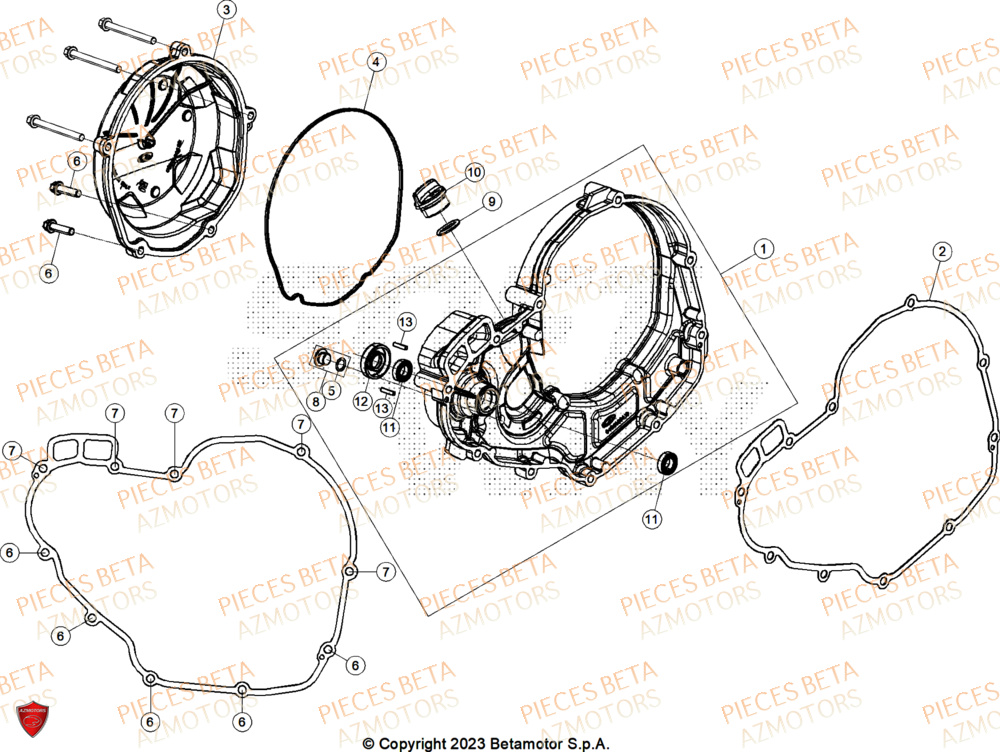 Couvercle Embrayage BETA Pieces BETA CROSS RX 450 4T - (2025)