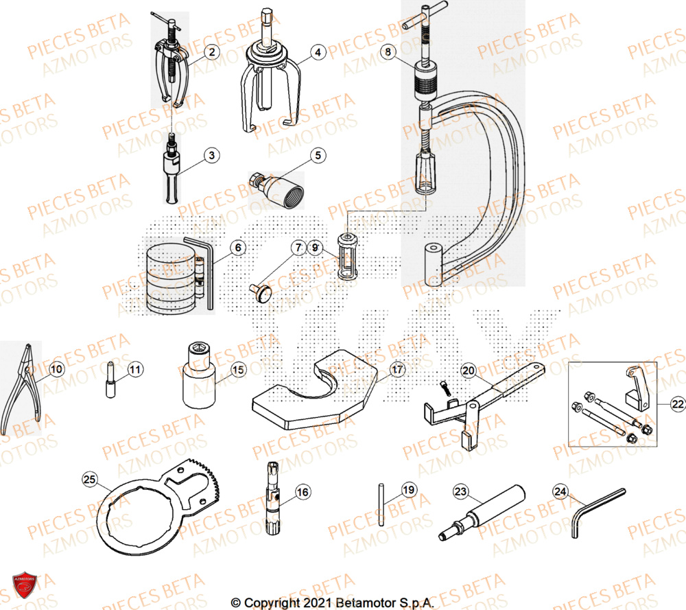 Outillage BETA Pieces BETA CROSS RX 450 4T - (2025)