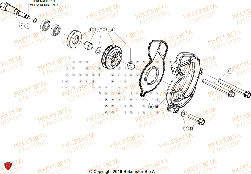 Pompe A Eau BETA Pieces BETA CROSS RX 450 4T - (2025)