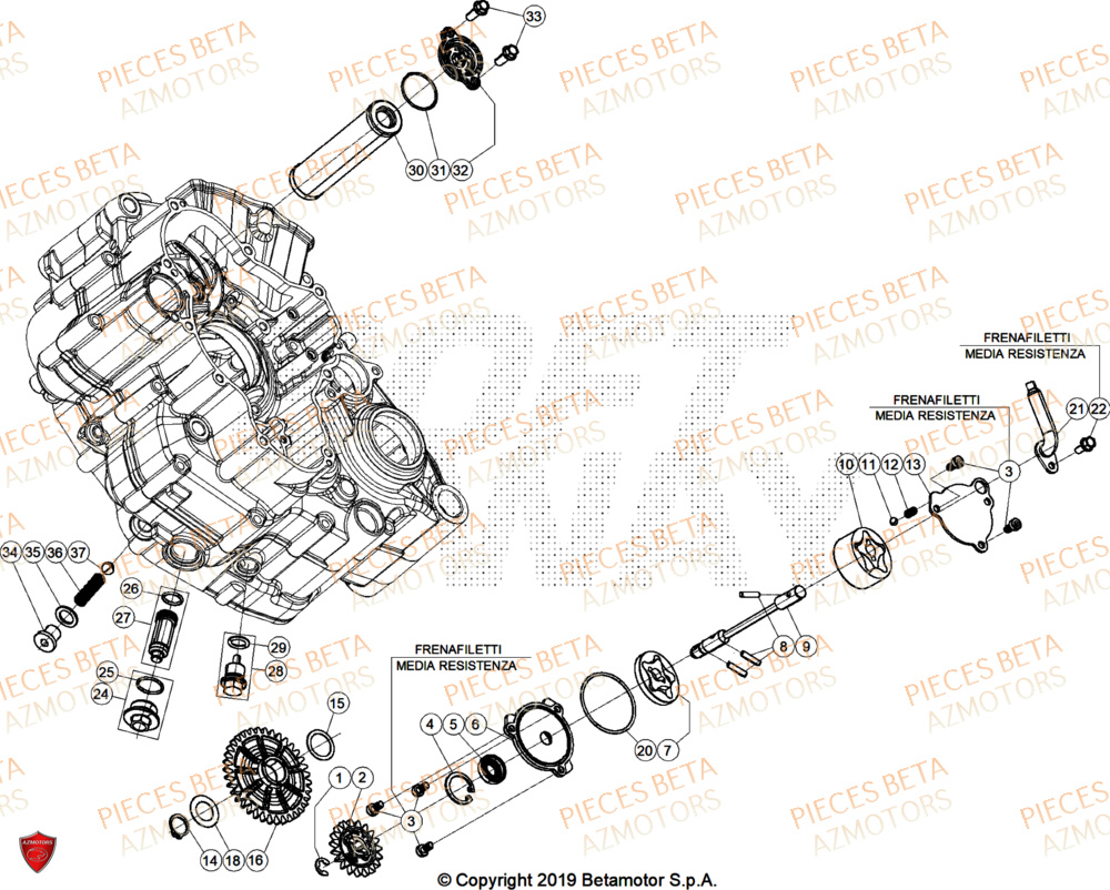 Pompe A Huile BETA Pieces BETA CROSS RX 450 4T - (2025)