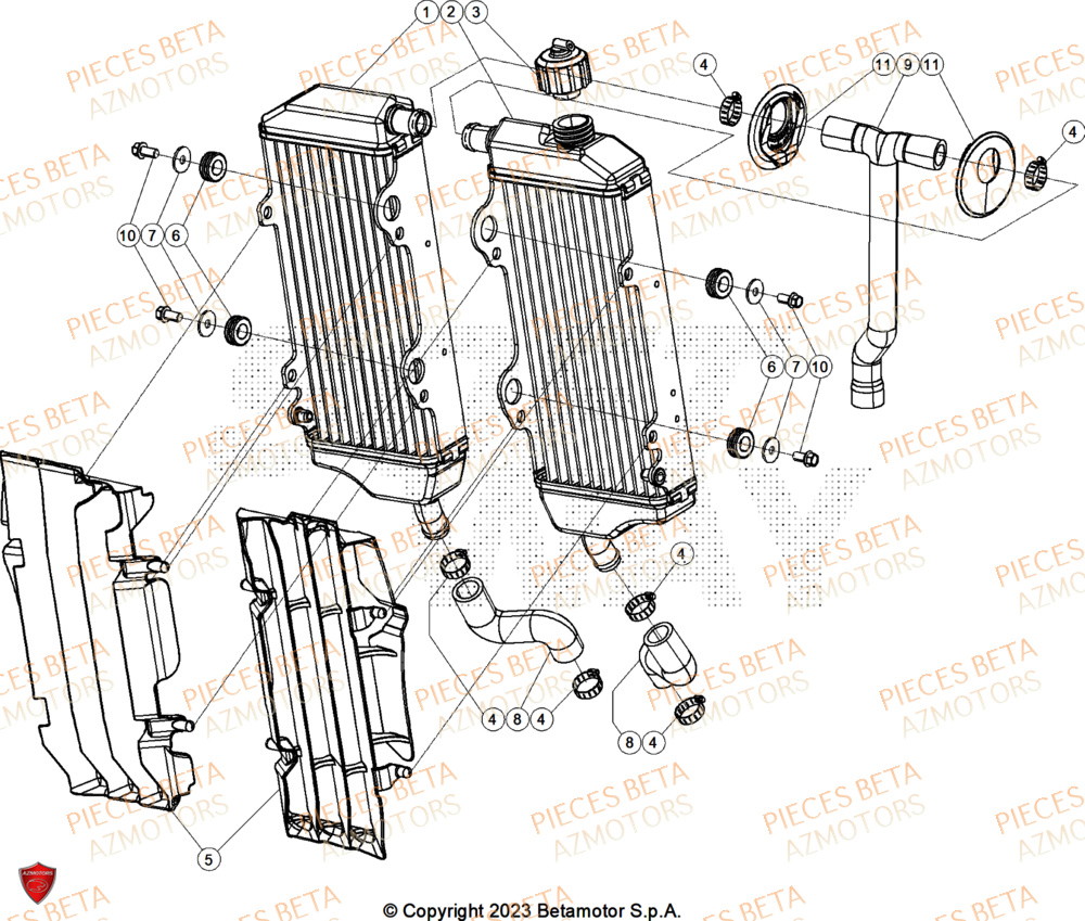 Radiateur BETA Pieces BETA CROSS RX 450 4T - (2025)