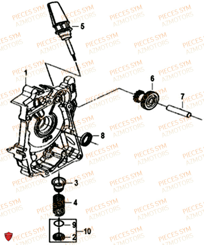 Carter Droit SYM Pièces CROX 50 - AE05WA-EU (2019-2020)