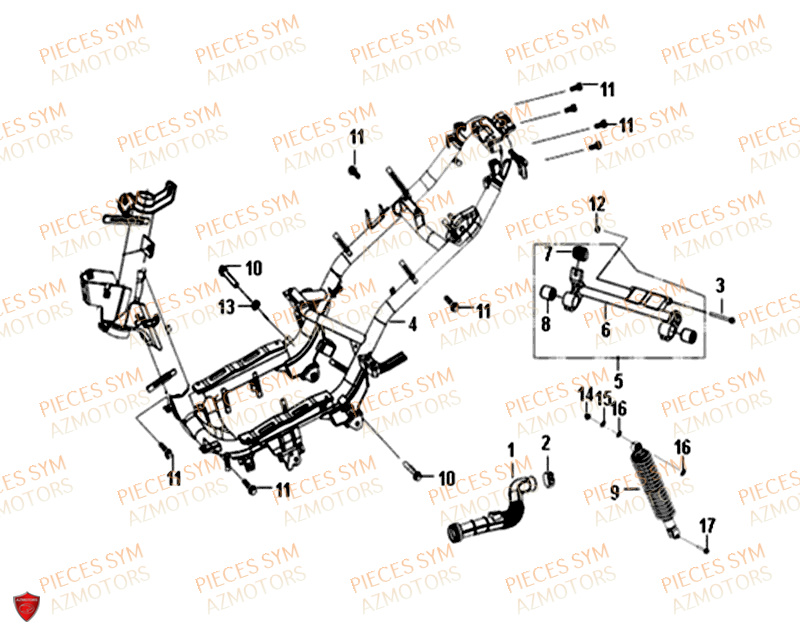 CHASSIS SYM CROX 50 4T 2019