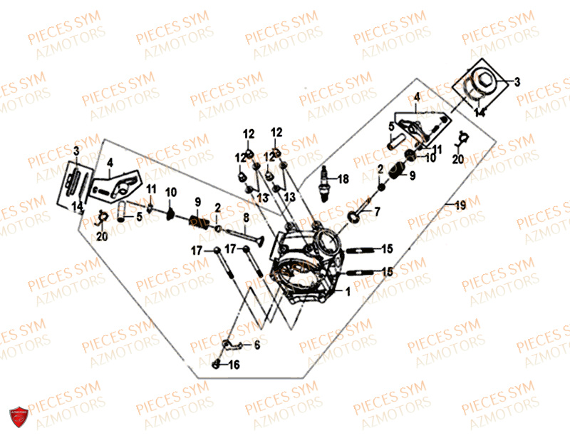 Culasse SYM Pièces CROX 50 - AE05WA-EU (2019-2020)