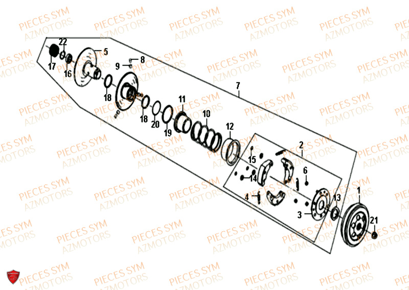 Embrayage SYM Pièces CROX 50 - AE05WA-EU (2019-2020)