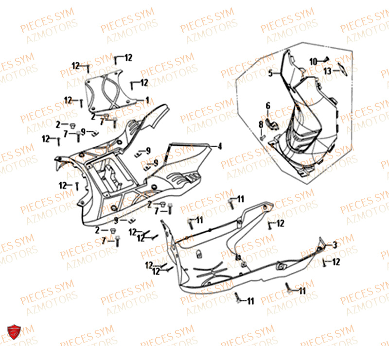 Plancher SYM Pièces CROX 50 - AE05WA-EU (2019-2020)