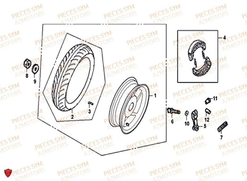 ROUE ARRIERE SYM CROX 50 4T 2019