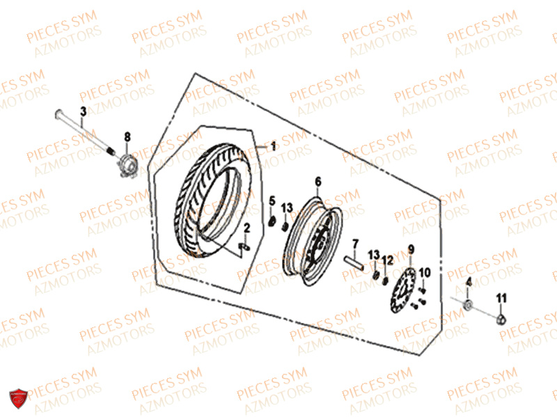 Roue Avant SYM Pièces CROX 50 - AE05WA-EU (2019-2020)