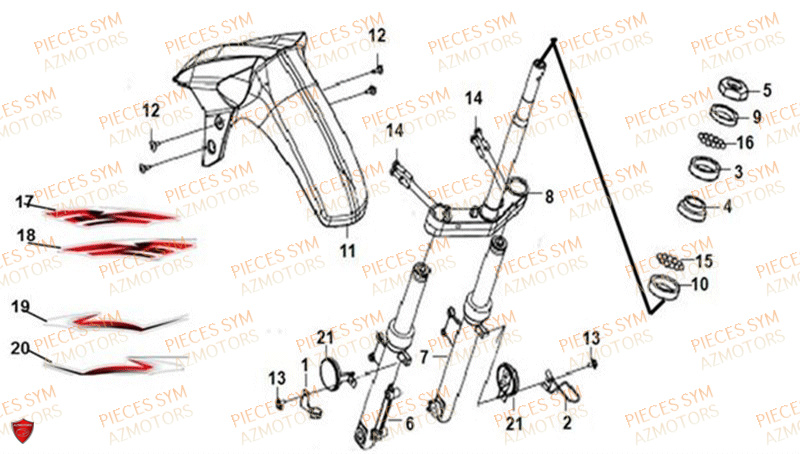 Te De Fourche SYM Pièces CROX 50 - AE05WA-EU (2019-2020)