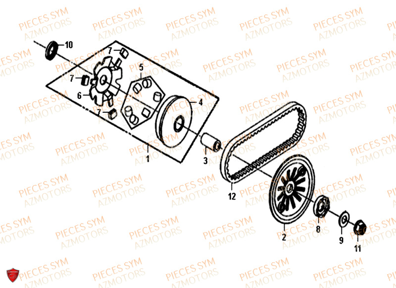 Variateur SYM Pièces CROX 50 - AE05WA-EU (2019-2020)