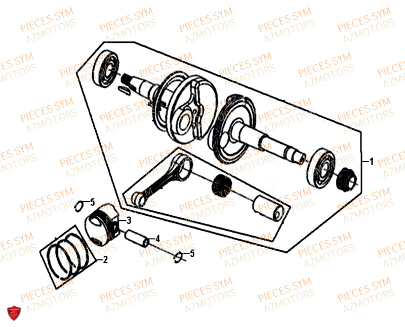 Vilebrequin SYM Pièces CROX 50 - AE05WA-EU (2019-2020)