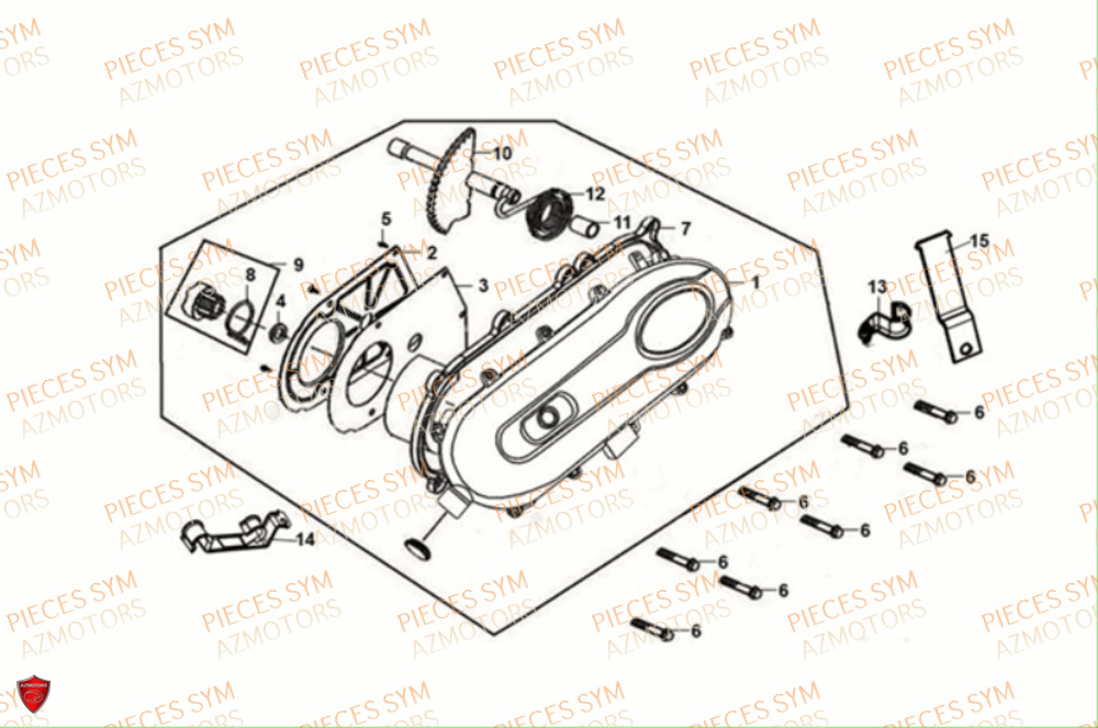 Carter Gauche SYM Pièces CROX 50 E5 - AE05WB-EU (2021)