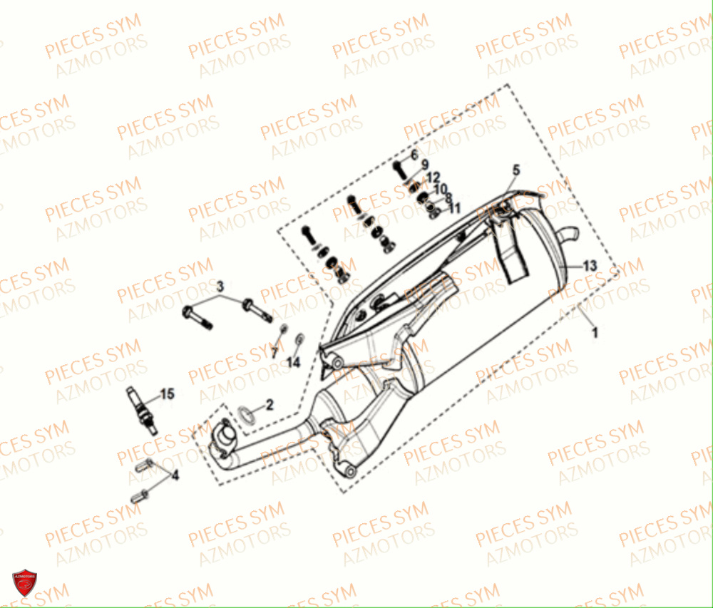 Echappement SYM Pièces CROX 50 E5 - AE05WB-EU (2021)