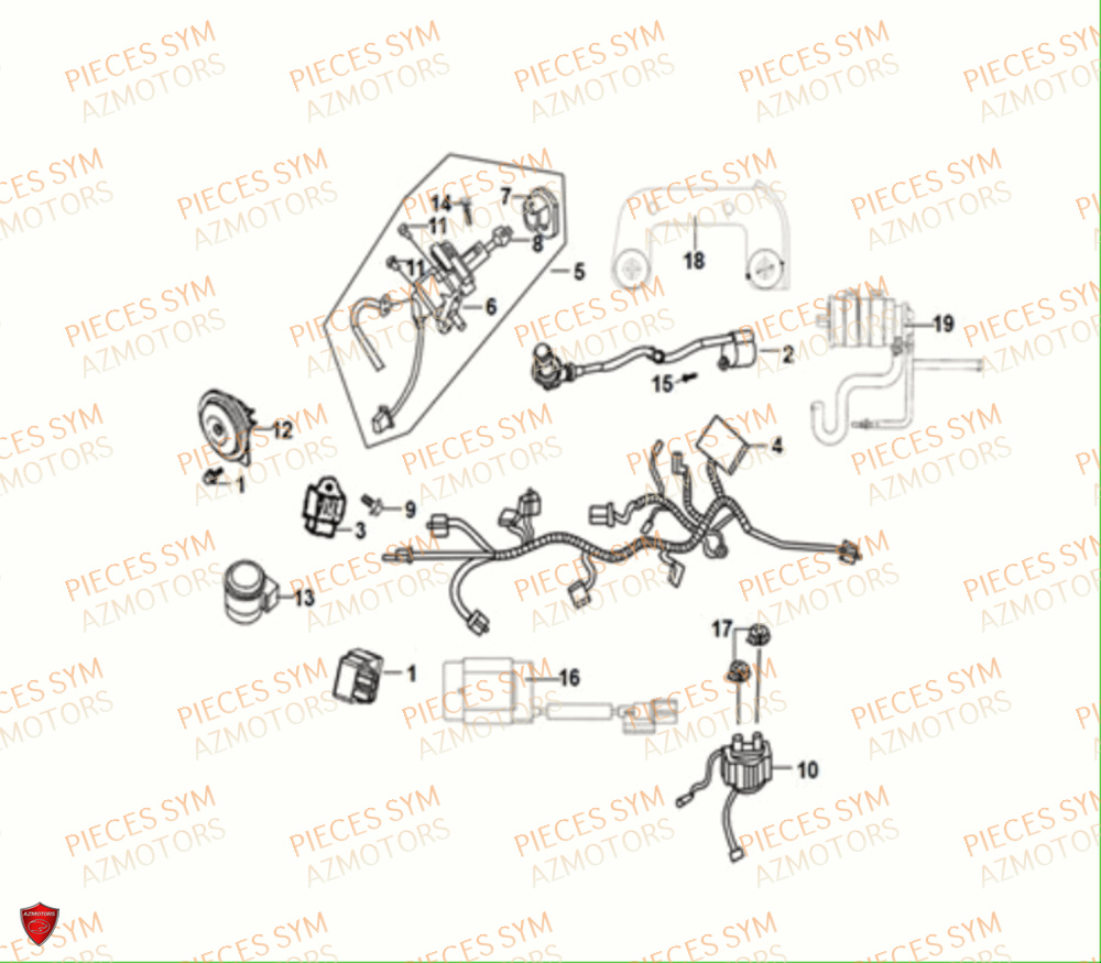 Equipement Electrique SYM Pièces CROX 50 E5 - AE05WB-EU (2021)