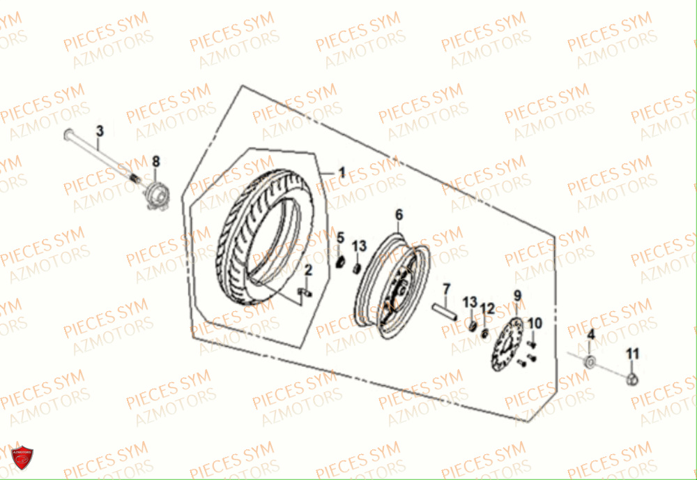 ROUE AVANT SYM CROX 50 4T 2021