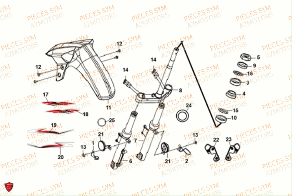 TE DE FOURCHE SYM CROX 50 4T 2021