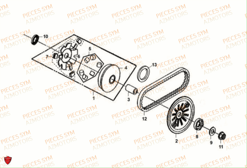 Variateur SYM Pièces CROX 50 E5 - AE05WB-EU (2021)