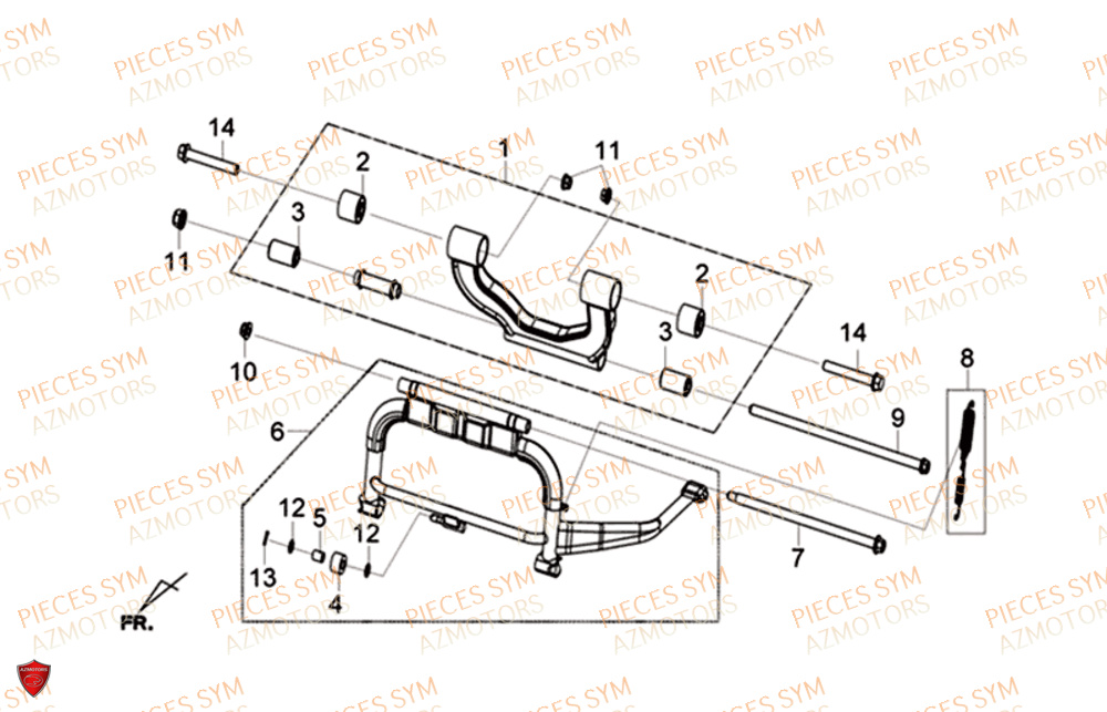 Bequille Centrale SYM Pièces CRUISYM 125I ABS EURO 4 - LV12W1-EU (2018-2019)