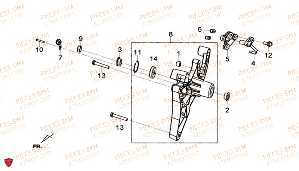 Bras Oscillant SYM Pièces CRUISYM 125I ABS EURO 4 - LV12W1-EU (2018-2019)