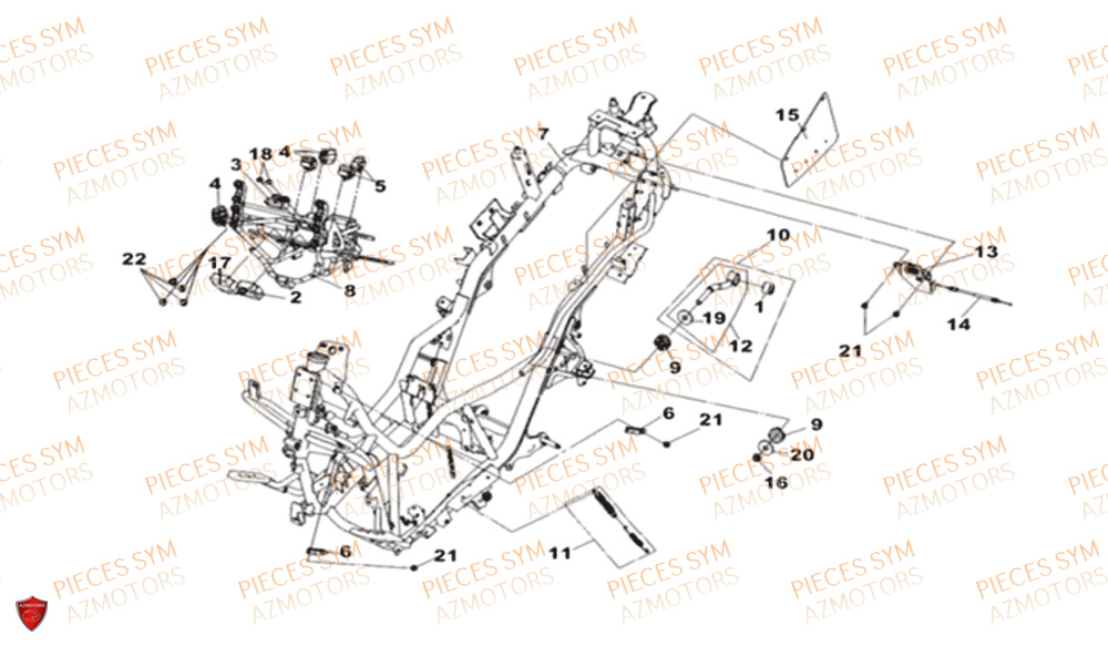 Cadre SYM Pièces CRUISYM 125I ABS EURO 4 - LV12W1-EU (2018-2019)