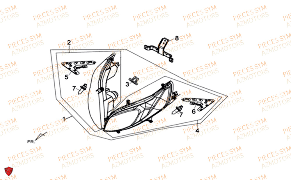 Eclairage SYM Pièces CRUISYM 125I ABS EURO 4 - LV12W1-EU (2018-2019)