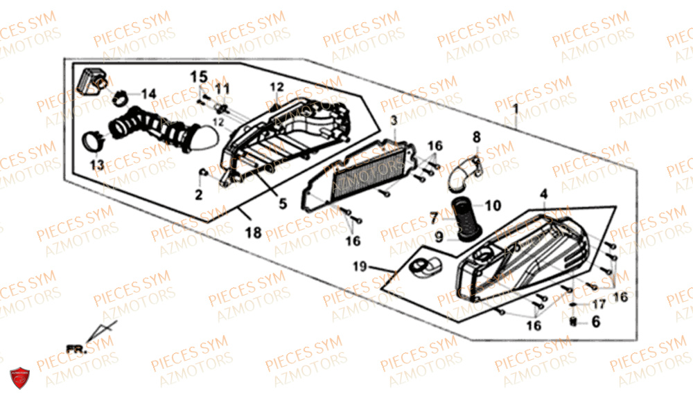 Filtre A Air SYM Pièces CRUISYM 125I ABS EURO 4 - LV12W1-EU (2018-2019)