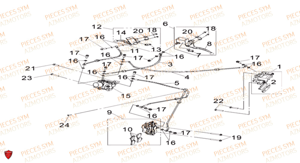 Freinage SYM Pièces CRUISYM 125I ABS EURO 4 - LV12W1-EU (2018-2019)