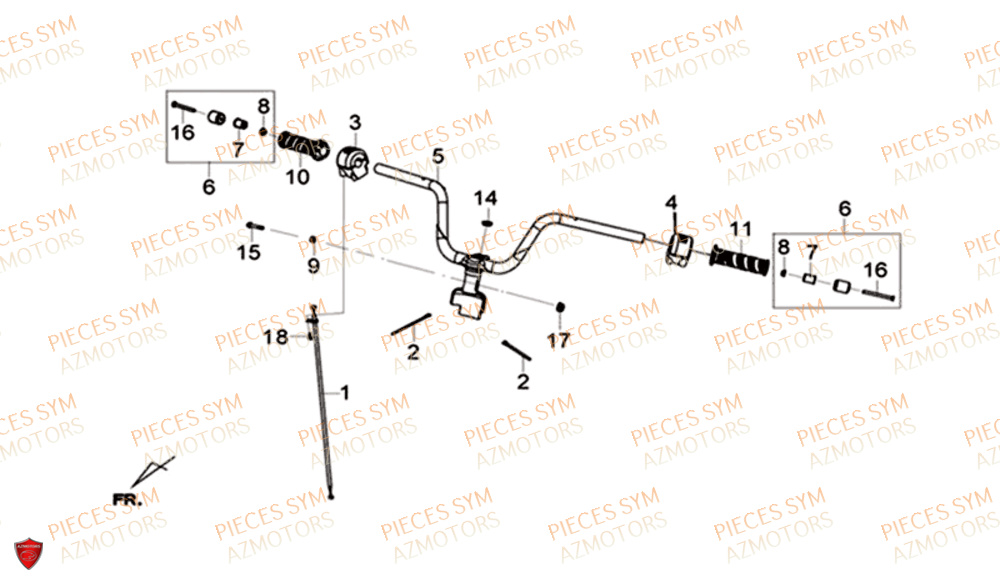 Guidon SYM Pièces CRUISYM 125I ABS EURO 4 - LV12W1-EU (2018-2019)