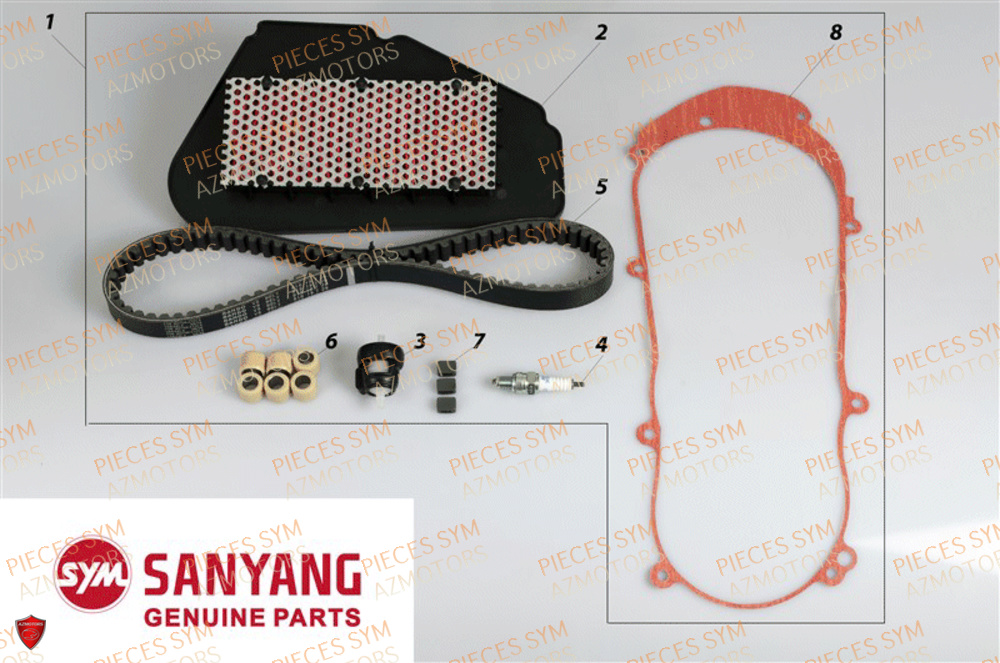 Kit Entretien SYM Pièces CRUISYM 125I ABS EURO 4 - LV12W1-EU (2018-2019)