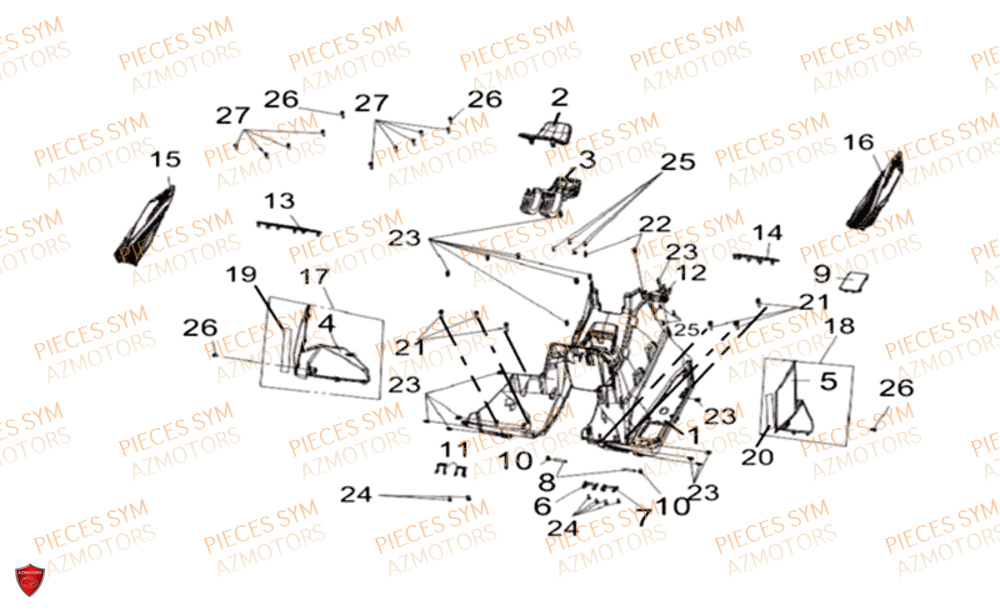 Plancher SYM Pièces CRUISYM 125I ABS EURO 4 - LV12W1-EU (2018-2019)