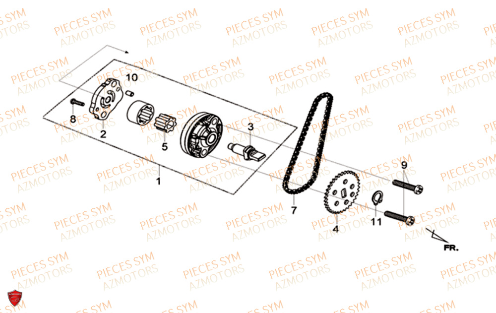 Pompe A Huile SYM Pièces CRUISYM 125I ABS EURO 4 - LV12W1-EU (2018-2019)